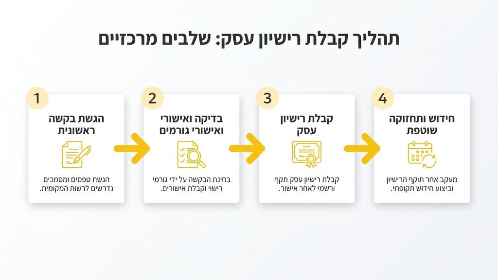 יזם בוחן מסמכי רישוי עסק ותוכניות אדריכליות במשרד מקצועי