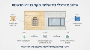 מבנה מאושר בירושלים המשלב אבן ירושלמית