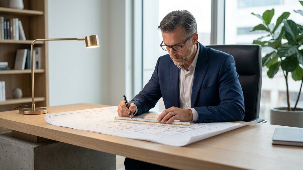 אדריכל מומחה בוחן תוכניות להסדרת חריגות בנייה