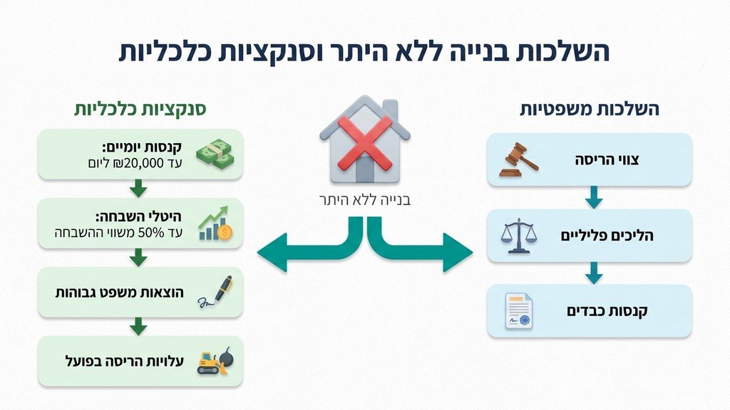 פטיש שופט וכספי קנסות הממחישים עבירות תכנון ובנייה
