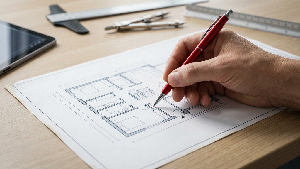 אדם בוחן בקפידה מסמך משפטי עם עט אדום