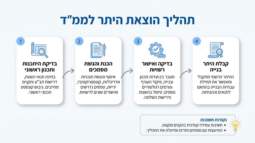 שלבים בתהליך הוצאת היתר בנייה לממד
