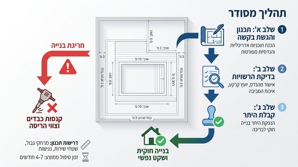 תוכניות אדריכליות להיתר בניית בריכה