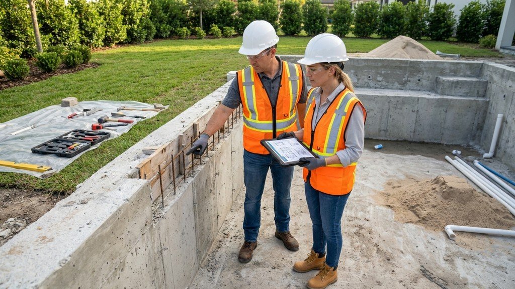 פיקוח על עבודות בניית בריכה