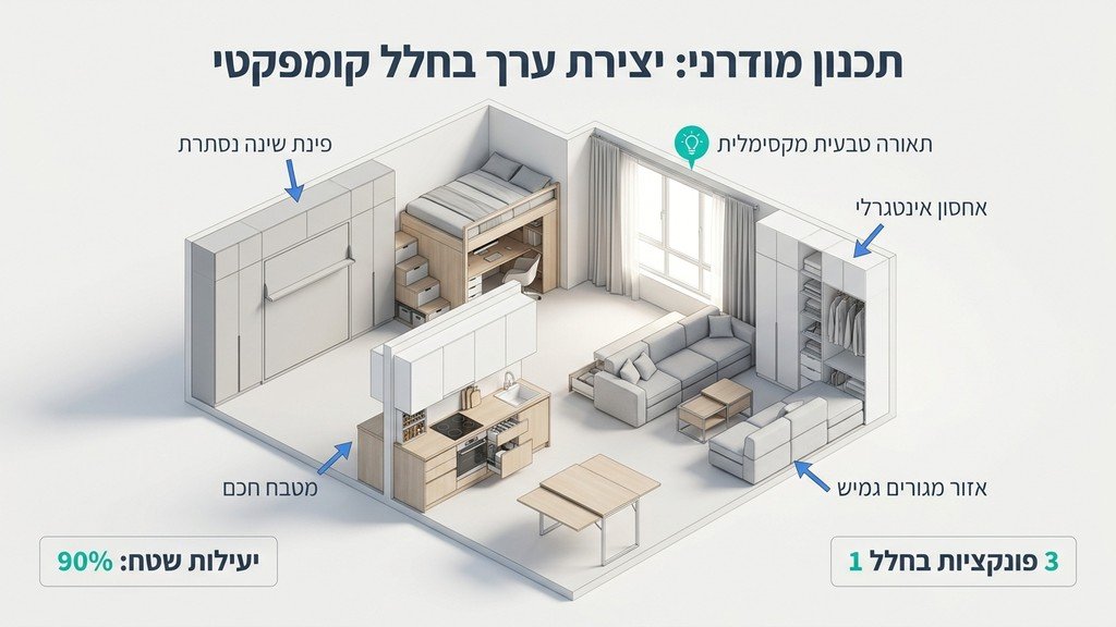 עיצוב פנים של יחידת דיור מודרנית לאחר קבלת היתר פיצול דירות